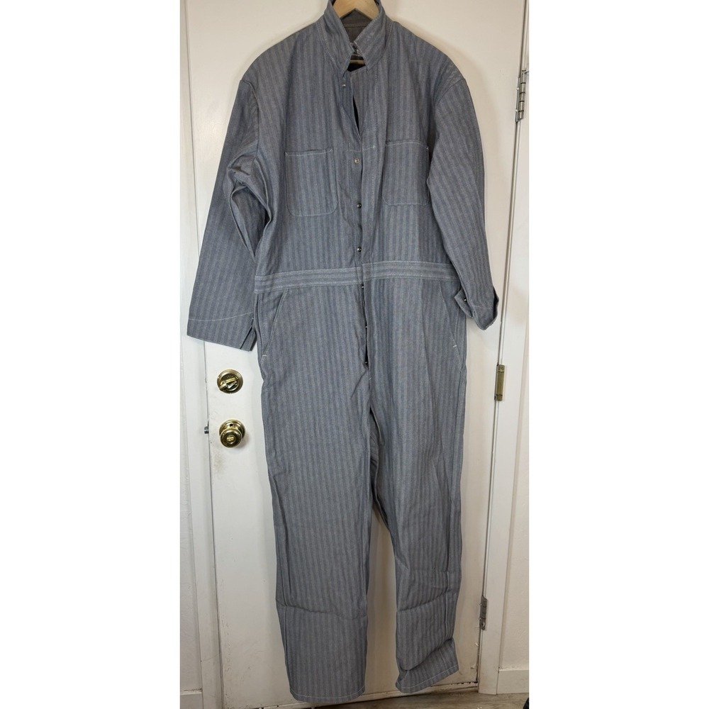 Red Kap Coveralls Work Mechanic Construction Size 50 RG‎ Grey Blue